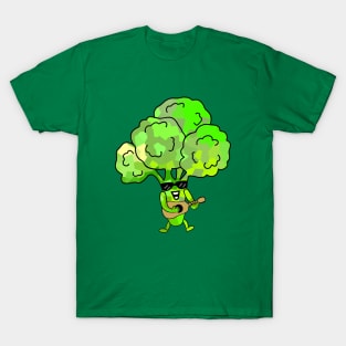 Broccoli Guitar Player  - Funny Broccoli Art T-Shirt